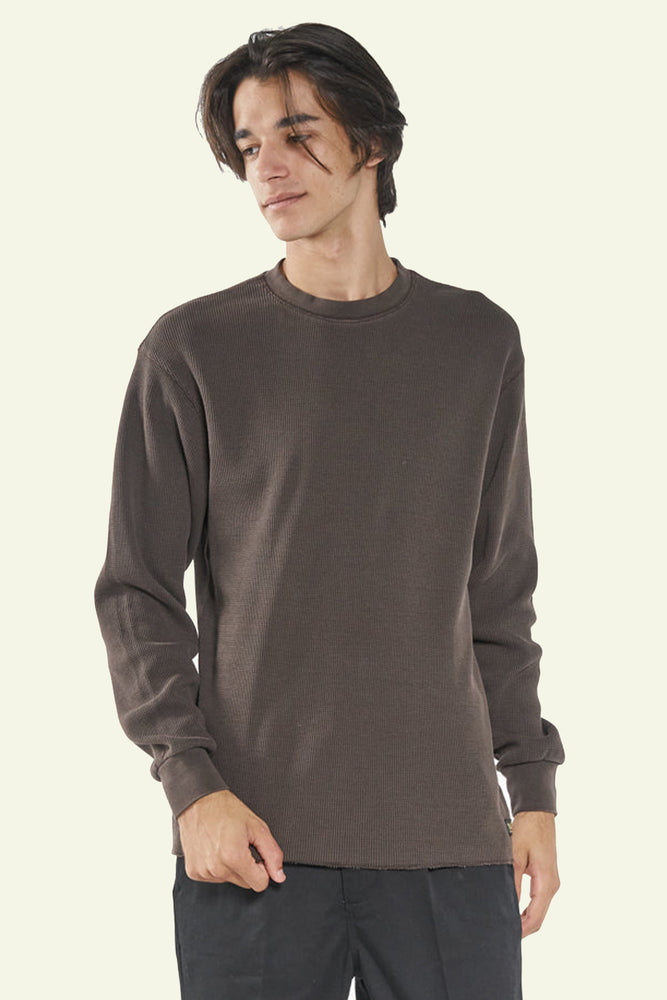 
            
                Load image into Gallery viewer, Thrills Union Waffle Long Sleeve - Postal Brown
            
        