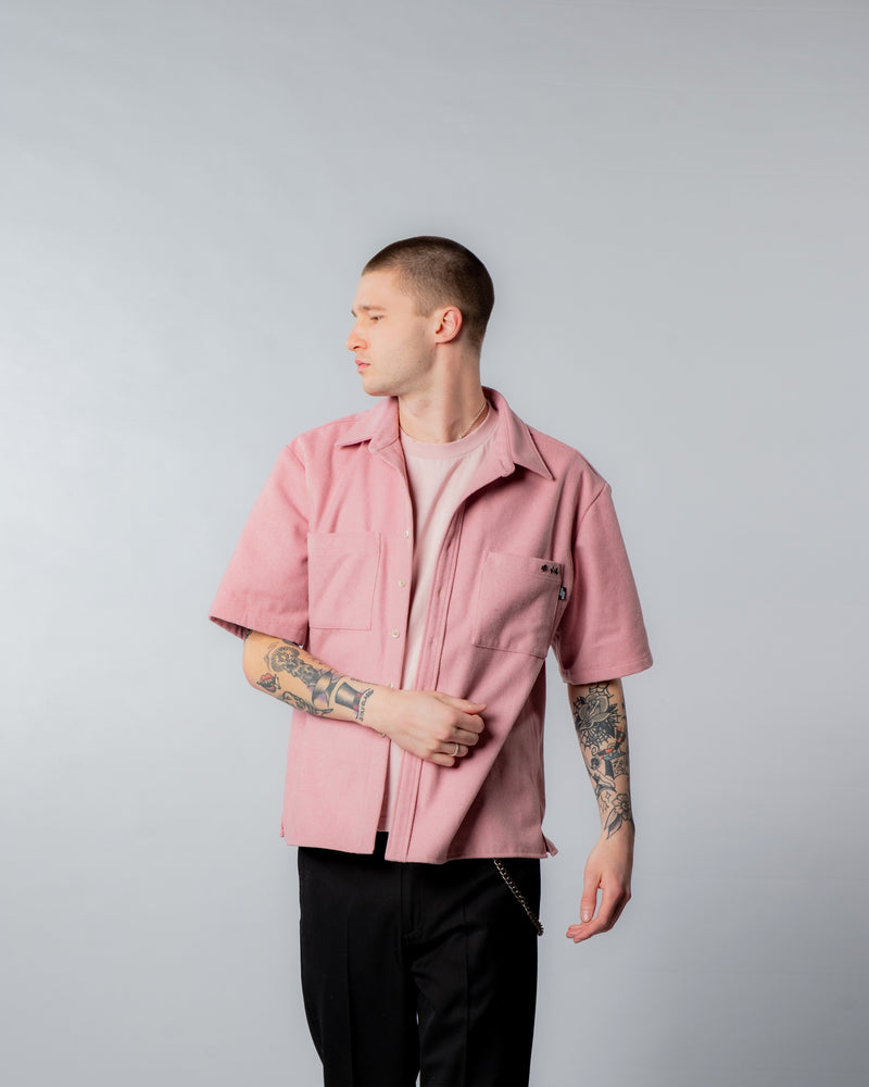 Short Sleeve Over Shirt - Pink