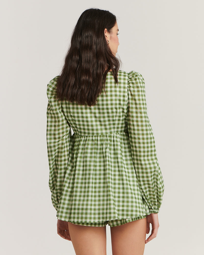 Dayna Top - Green Gingham
