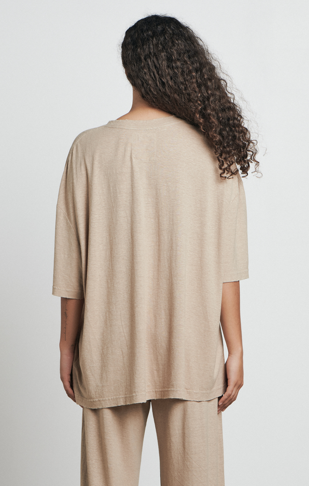 The Distressed Tee - Taupe