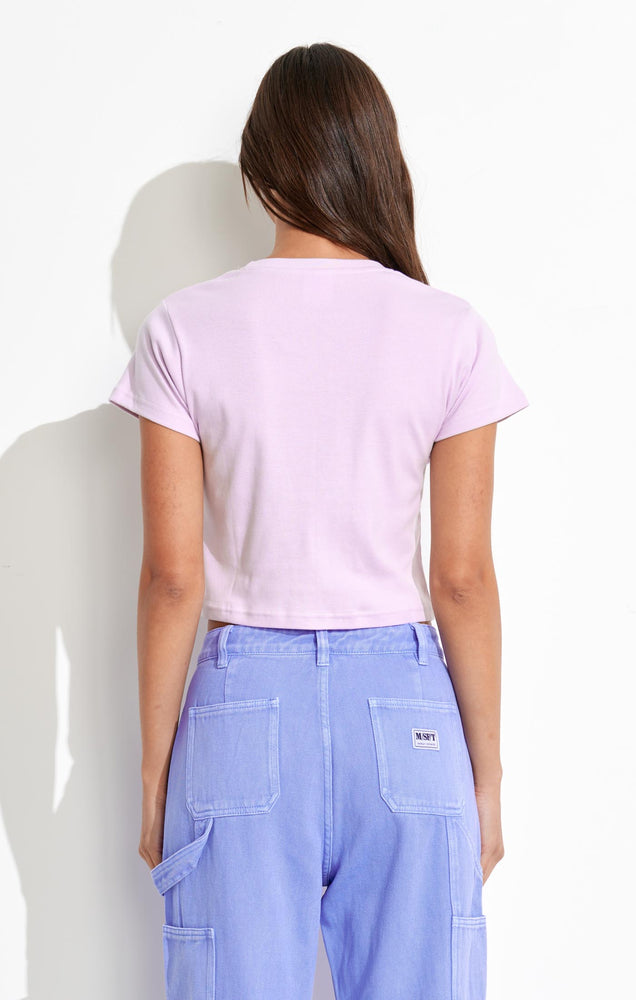 Gone Moody Rib Tee - Light Mauve